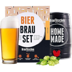 Braufaesschen Beer Brewing Set for Brewing Yourself | Light in 5L Barrel | Delicious Beer Brewed in 7 Days | Perfect Gift for Men