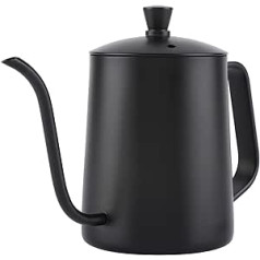 GEERYZHE 550 ml Edelstahl-Kaffeekanne mit Langem Schwanenhals und Deckel, Rostbeständig, Ergonomischer Griff, Präzises Ausgießen für Zuhause, Küche, Café