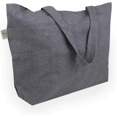 Very Large Tote Bag - Bente | Made from Recycled Cotton | With Thick Fabric | Very Robust | 2 Long Handles | Ideal as a Shopping Bag, Bath Bag, Shopper Handbag, grey mixed, Minimal