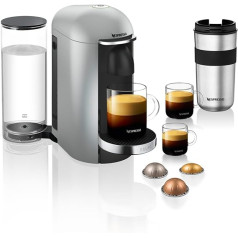 Krups YY2778FD Nespresso Vertuo kapsulu automāts espresso vai kafijas pagatavošanai, 40–410 ml, titāna sudrabs