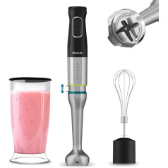 Cecotec Katana 12 Chop G Handmixer 1200 W Leistung, Perreo Move, 21 Geschwindigkeiten, Turbo-Funktion, BlackTitanium, Spritzschutzhaube, XL-Fuß, Grip Textur, Zubehör-Set