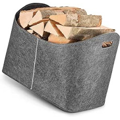 Balinco Large Firewood Basket, Felt Firewood Bag, Multi-Purpose Basket, Shopping Basket, Storage Basket for Wood, Newspapers, Bathroom, Toys, Laundry, Shopper