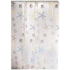 HuaForCity® Waterproof Shower Curtain (Size: 180 x 240 cm) Waterproof Anti Mould Anti Bacterial Colourful Shower Curtain Liner with Starfish Shell Pattern