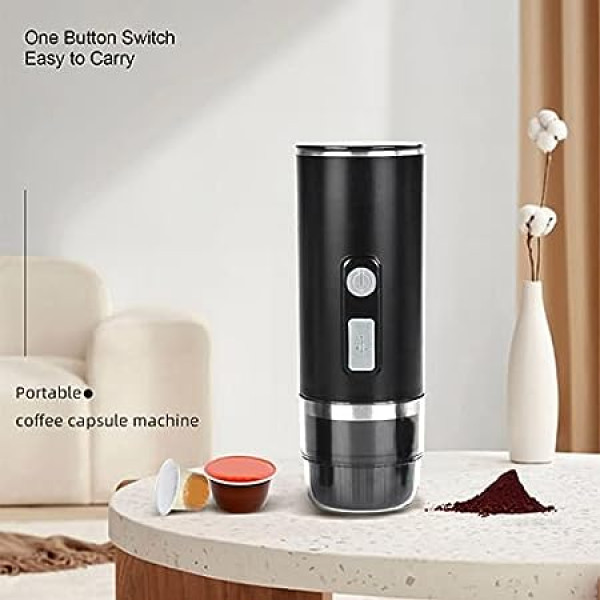 Personal Coffee Maker, Electric Self Heating Portable Espresso  Machine with Coffee Capsule, USB/Cigarette Lighter Powered Mini Espresso  Maker for Home, Office, Car, Travel, Camping, etc: Home & Kitchen