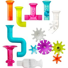 Bundle Building Bath Toy Set, Boon Tube, Hose & Gear Bundle, Bath Utensils and Bath Toy for Babies and Toddlers in Various Colours, Suitable for Boys and Girls from 1 Year