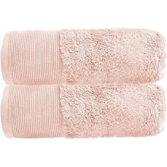 Allure Bamboo Towels 2 Pack 50 x 90 cm Hypoallergenic Antibacterial Bathroom Towels (Pink)