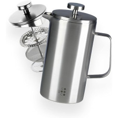 Coyooco French Press Stainless Steel 800 ml | Uz 4 glāzēm | Pieejams 2 izmēros | Garšīga kafija ceļā | Barista kafijas automāts termokolbā