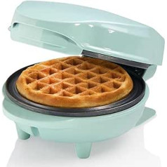 Bestron Mini waffle iron for classic waffles, small waffle maker with non-stick coating, for children's birthdays, family parties, Easter or Christmas, retro design, 550 watts, colour: mint único