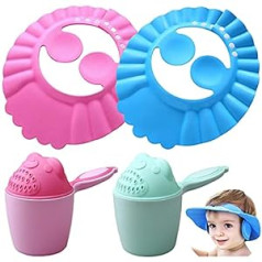 Baby Shower Cap Adjustable Baby Bath Visor Protective Cap Toddler Shower Cap Bathing Hair Protect Eyes Soft Cap Safe Shampoo Shower Hat with Ear Protection Baby Hair Washing Aids