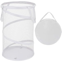 Diggour Large Foldable Mesh Laundry Basket with Handles for Laundry Room, Bathroom, Nursery, College Dorm, Travel, Storage Organiser, White