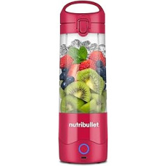 nutribullet pārnēsājams mikseris, 475 ml BPA nesaturošs Tritan kauss, mini blenderis ar 4 punktu nerūsējošā tērauda asmeni, daudzfunkcionāls mikseris, USB-C lādētājs, 15+ maisīšanas procesi NBP003MA