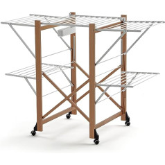 ARREDAMENTI ITALIA Aliante AR-It il Cuore del Legno Clothes Airer Wooden Folding Extendable 25 m Line Colour: Cherry Wood