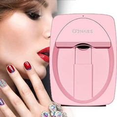3D Nail Print Robot Nail Painting Machine Intelligent Nail Printer, Support for WiFi/Diy/USB, Digital Intelligent Nail Art Printer for Kids/Nail Studio/Manicure/Nail Lovers, Pink