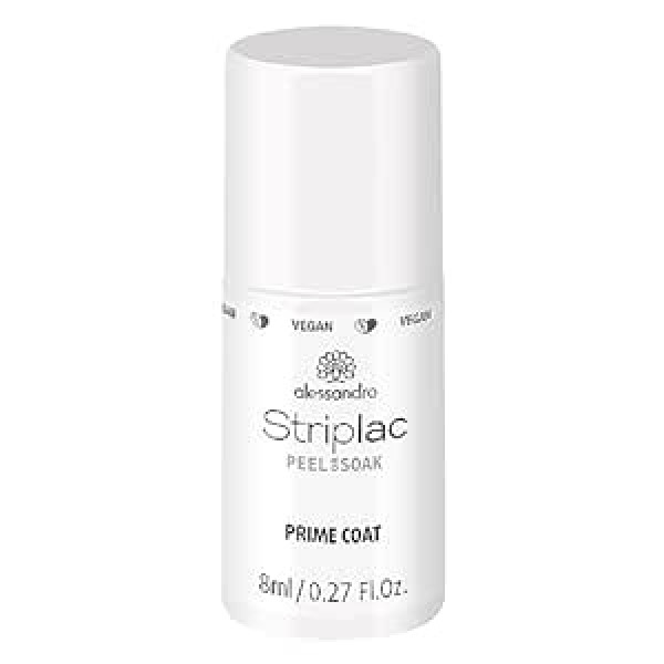 Alessandro Striplac Peel or Soak Vegan Prime Coat nagu laka, lai sagatavotu perfektu noturību īpaši ilgstošai noturībai 8 ml