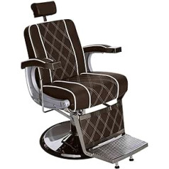 Barberpub Hydraulic Hairdressing Chair 3810BR Hairdressing Chair with Retro/Vintage Style, Operating Chair, Hairdressing Furnishings Salon SPA, 140° Tilting, Faux Leather