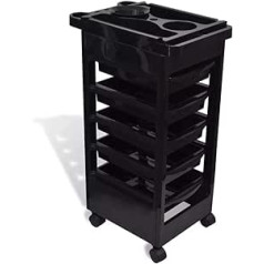Cikonielf Hairdressing Trolley with Wheels for Barber Professional Trolley with 5 Drawers and Tool Box 49 x 32 x 82.5 cm
