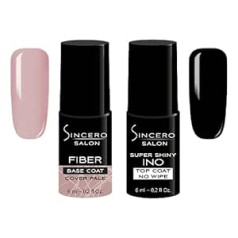 Sincero Salon Withro Salon - Базовое покрытие из стекловолоконного геля Pale и верхнее покрытие Gel Super Shiny INO - Базовое покрытие и верхнее покрытие - УФ-гель-