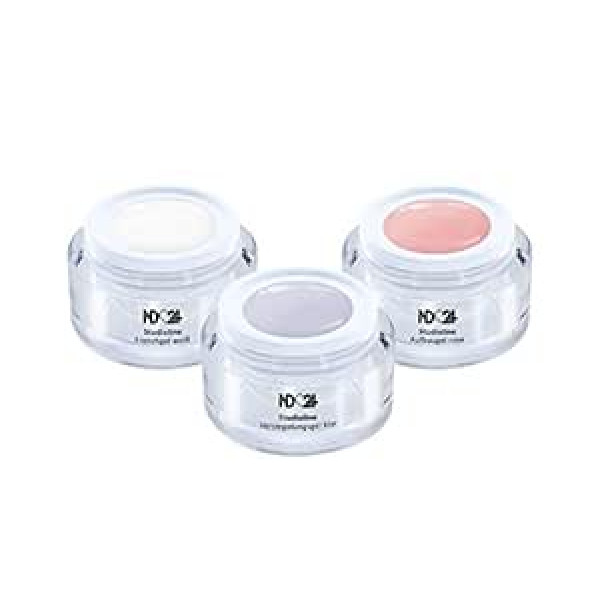 Nd24 Naildesign Studioline French Nails Gel Set, Builder Gel Pink + French Gel White, Made in Germany (3 x 5 ml)