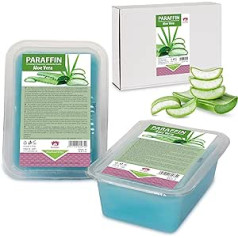 ‎Kosmetex Kosmetex Aloe Vera Wellness parafīna vanna - parafīna relaksējoša vanna rokām un kājām - parafīna vasks - parafīna bloks vaska sildīšanai (2 x 500 ml) (500 ml (2 iepakojumā)