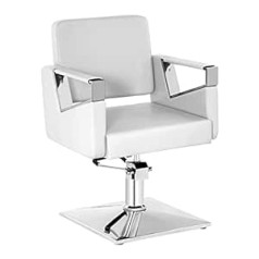 Physa Wellness & Lifestyle Physa BRISTOL WHITE Hairdressing Chair Height-Adjustable Hairdressing Chair Swivel Chair (White, Steel, Faux Leather, 360° Rotatable)