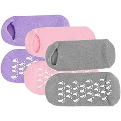 Lalafina 3 Pairs Foot Gel Socks Smooth Spa Socks Gēla zeķes ar ēteriskajām eļļām Pēdu mitrināšanas zeķes Papēžu labošanas zeķes Miss Keep Warm Ikdienas zeķes Augu želeja