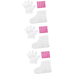 ‎Beaupretty Beaupretty Gloves 3 Sets Paraffin Foot Mask Natural Face Mask Plastic Disposable Gloves Heating Gloves Disposable Handbags Paraffin Bath Gloves Portable