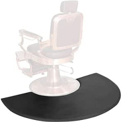 Kaleurrier friziera krēsla grīdas paklājiņš pret nogurumu 60 x 36 collu ar pusi apaļu izgrieztu frizētavu salons, neslīdošs, ūdensizturīgs, 1 collu biezs melns