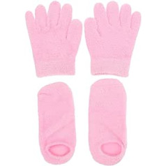 Beaupretty 4 Pairs Gel Care Set Spa Socks Moisturizing Gloves And Socks Moisturizing Therapeutic Gloves Hand Healing Feet Face Mask Man Feather Yarn