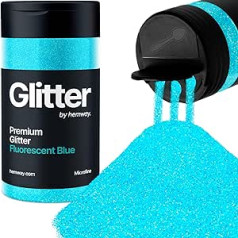 Hemway Fluorescent Blue Glitter Microfine 125 g / 4,4 oz Pulverveida metāliski sveķi Craft Glitter Flake sequins epoksīda krūzēm, Matu Seja Ķermeņa Acu Nagu mākslas festivāls