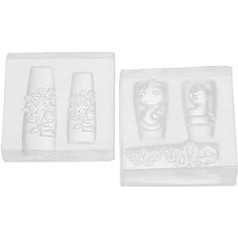 Dressoos Pack of 2 Nail Art Resin Moulds Acrylic Gel Mould Silicone Art Template Shapes Made of Animal Stencil Moulds Manicure Stencil Mould Nail Silica Gel 3D White Dragon and Phoenix