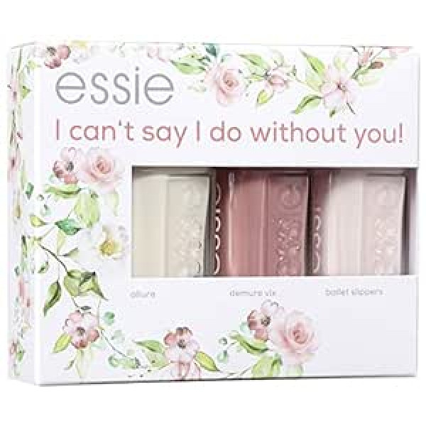 Essie Подарочный набор лаков для ногтей Essie «Не могу сказать, что обхожусь без тебя» Allure + Demure Vix + балетки 3 x 13,5 мл