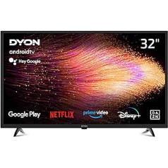 DYON Smart 32 AD-2 80 cm (32 collu) Android TV (HD trīskāršais uztvērējs, Prime Video, Netflix, Google Play veikals DAZN, Disney+ un daudz kas cits, Google palīgs, BT tālvadības pults) [Mod. 2022]