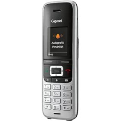 Gigaset Premium 100HX - DECT klausule ar uzlādes paliktni - saderīgs ar Fritzbox - bezvadu tālruņa paplašinājums maršrutētājam un DECT bāzei - datu sinhronizācija, izmantojot USB, augstākā akustika, platīna melna