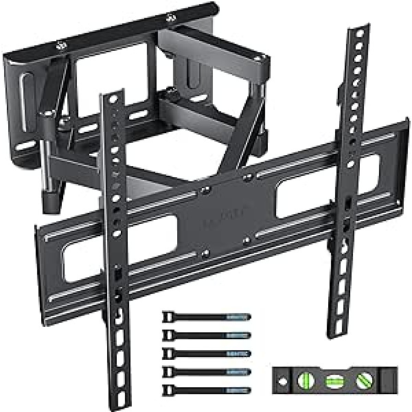 Bontec TV Wall Mount, Swivel, Tilting, Full Motion TV Bracket for 32-60 Inch Flat & Curved LCD LED TVs up to 45 kg, 400 x 400 mm Max VESA Size