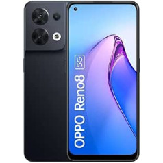 oppo Reno8 5G 256 GB/8 GB RAM Divu SIM karte, mirdzoši melna