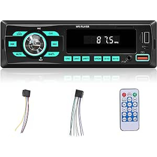 1 DIN automašīnas radio ar Bluetooth — FM radio uztvērējs/USB/U disks/AUX in/TF kāršu spēle