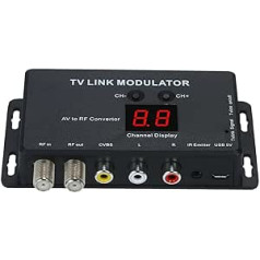 ANCLLO UHF Modulator, TM70 UHF TV Link Modulator AV to RF Converter IR Extender Modulator AV to RF Converter IR Extender Support PAL/NTSC with USB Charging Cable