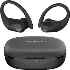 Boompods SportPods Ocean, Ilgtspējīgas ausīs ievietojamas bezvadu austiņas, Bluetooth austiņas Sport — sporta austiņas, USB uzlādes futrālis, True Wireless Headphones sporta zāle