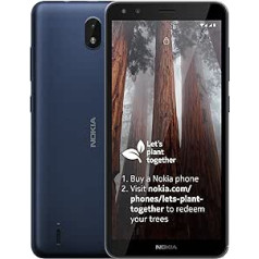 Nokia C01 Plus UK 5,45 collu Android (Go Edition) viedtālrunis — bez SIM bloķēšanas ar 1 GB RAM un 16 GB divu SIM karti — zils