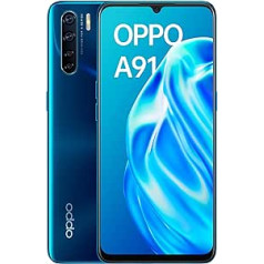 OPPO A91 — viedtālrunis 128 GB, 8 GB, divas SIM kartes, spīdoši zils