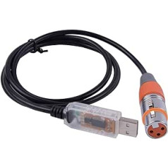 USB–DMX vadības kabelis RS485 seriālā pārveidotāja adapteris FTDI XLR 3 kontaktu skatuves apgaismojuma ierīces kabelis (1,8 m, USB caurspīdīgs apvalks)