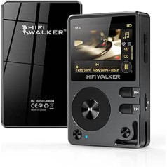 HIFI WALKER H2 MP3 atskaņotājs ar Bluetooth, DSD DAC augstas izšķirtspējas FLAC atskaņotājs Verlustfreier mūzikas atskaņotājs, Tragbarer Digitaler audio atskaņotājs ar 64 GB atmiņu, skaļrunis ar 256 GB