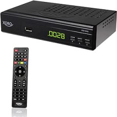 Xoro HRS 8660 digitālais satelīta uztvērējs ar LAN savienojumu (HDTV, DVB-S2, HDMI, SCART, PVR-Ready, USB 2.0) melns