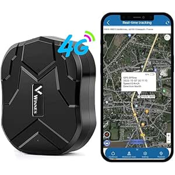 Winnes TK905B 4G GPS izsekotājs, GPS/AGPS/LBS spēcīgs magnētiskais GPS izsekotājs, ilgs gaidīšanas laiks, transportlīdzekļa izsekošana, ūdensizturīgs, reāllaika izsekošana, pretpazaudēšanas vietrādis ar bezmaksas lietotni