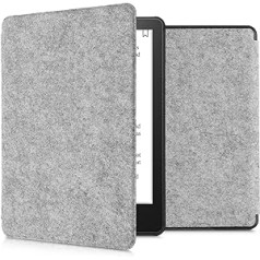 kwmobile Case Compatible with Amazon Kindle Paperwhite (11th Gen - 2021) - Felt Fabric eReader Protective Cover Case - Felt Light Grey