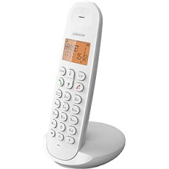 Logicom Iloa 150 Cordless Landline Telephone without Answering Machine - Solo - Analog and DECT Phones - White