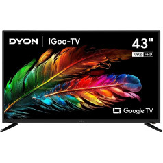 DYON iGoo-TV 43F 108 cm (43 collas) Google TV (Full HD, HD Triple Tuner, Prime Video, Netflix, Google Play veikals DAZN, Disney+ un daudzām ierīcēm, Google palīgs, balss tālvadības pults) [Mod. 2023]