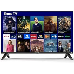 RCA Smart TV 32 collu televizors (Roku TV) HD Ready Dolby Audio trīskāršais uztvērējs Apple TV+ Netflix Disney+ YouTube Prime Video USB HDMI WiFi