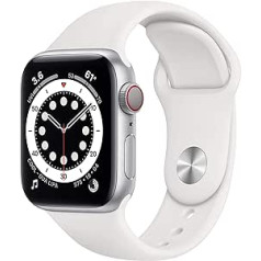 Apple Watch Series 6 (GPS + Cellular, 40 MM) — Aluminiumgehäuse Silber mit Sportarmband Weiß (Generalüberholt)