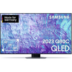 Samsung QLED 4K Q80C 75 collu televizors (GQ75Q80CATXZG, vācu modelis), viedais televizors, tiešais pilnais masīvs, neironu kvantu procesors 4K, reālā dziļuma uzlabotājs [2023]